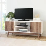 Modern-TV-Stand-Dubai-A-sleek-white-TV-stand-with-wooden-accent